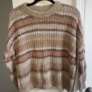 American Eagle Outfitters beige & brown knit sweater Size XS